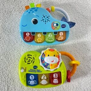 VTech Ocean Buddies Whale Piano & Tummy Time Discovery Giraffe Piano Toys